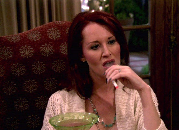 Allison Dubois smokes her vape during dinner party on RHOBH