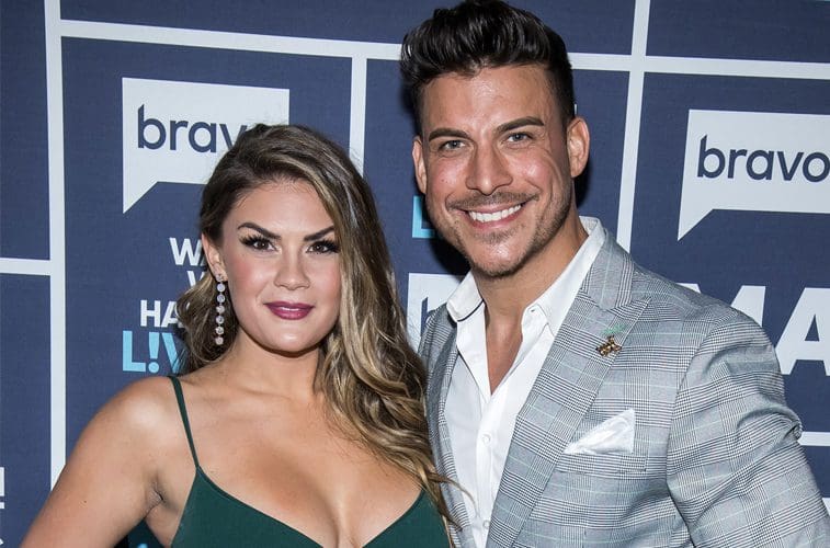 Brittany Cartwright and Jax Taylor smile and pose for photo after appearing WWHL.