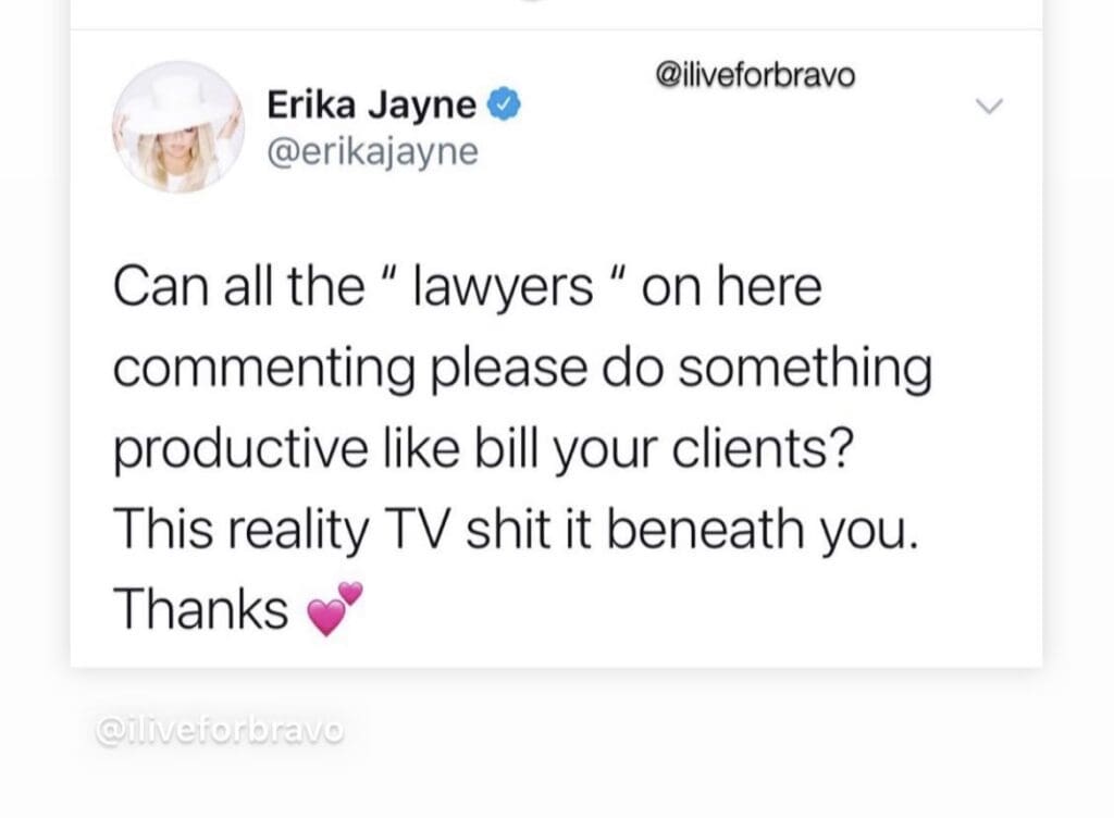 Erika Jayne Twitter post