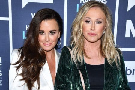 RHOBH's Kyle Richards and Kathy Hilton pose for photo after filming WWHL