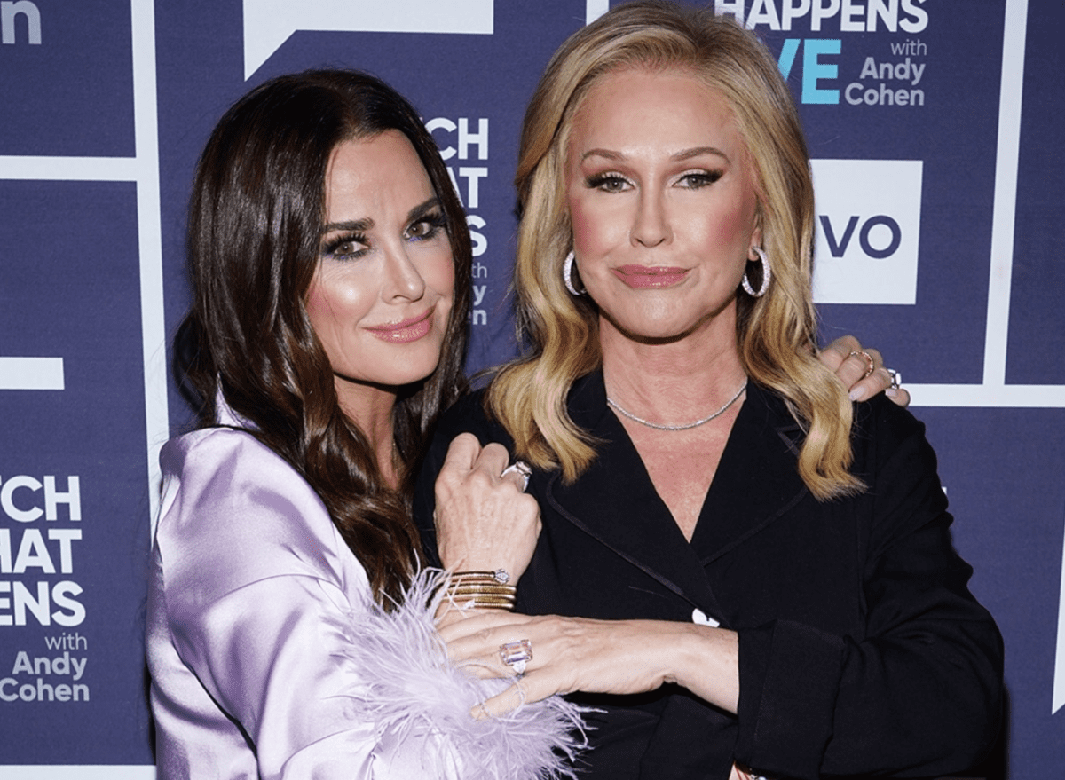 RHOBH's Kyle Richards and Kathy Hilton pose for photo after filming WWHL.