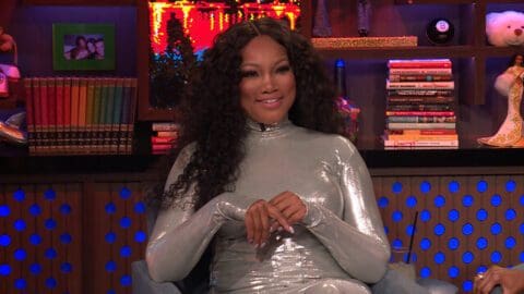 RHOBH's Garcelle Beauvais smirks while in silver sequin dress on WWHL