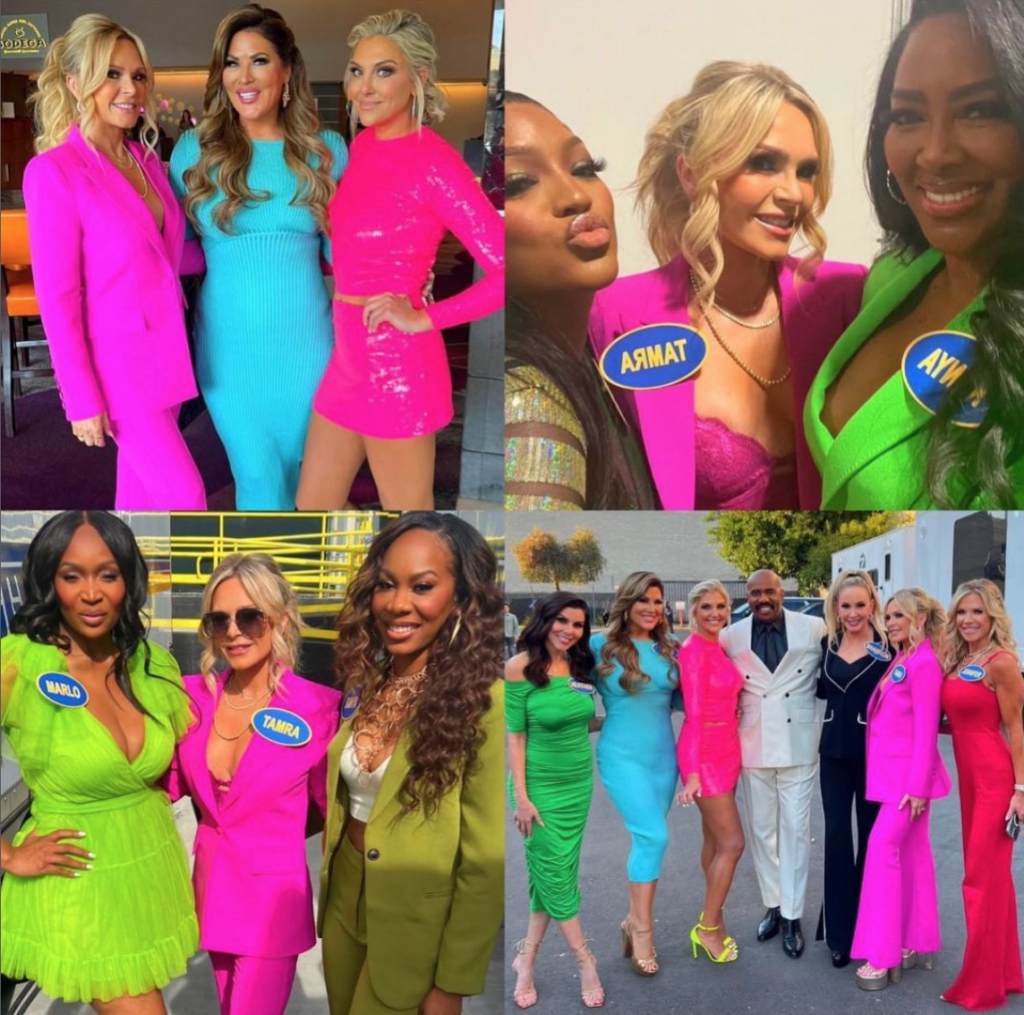 PHOTOS RHOC Cast Films a Celebrity Episode of Family Feud Against RHOA