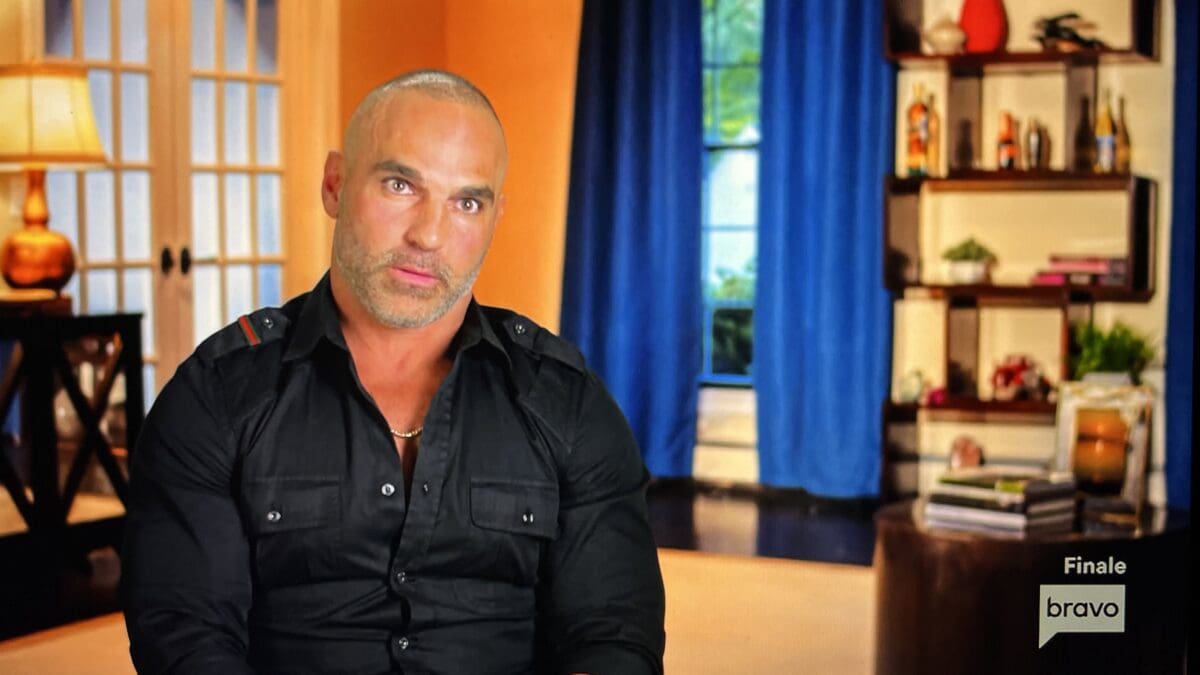 Real Housewives of New Jersey star Joe Gorga looks angry in his confessional interview