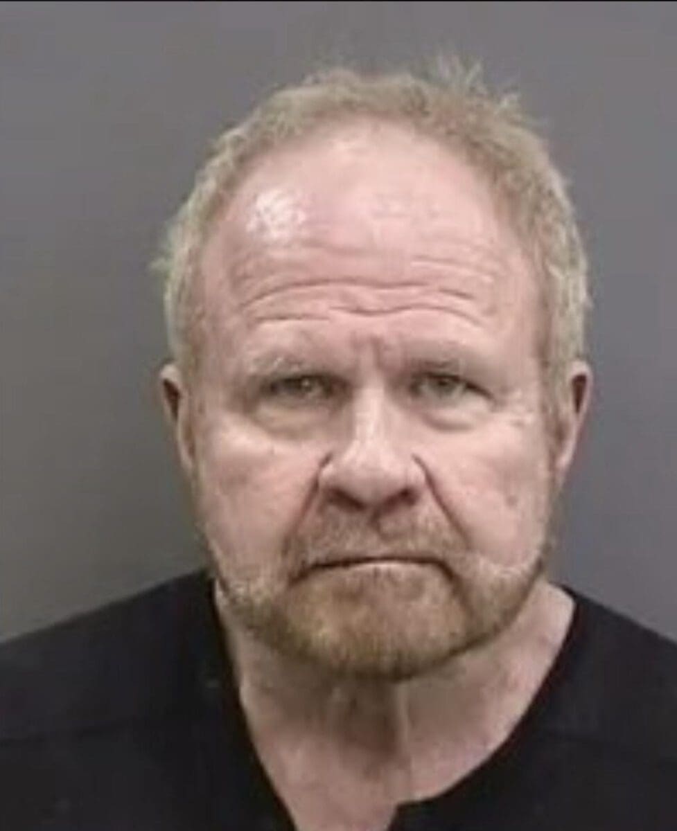 Erika Jayne's new man Jim Wilkes mug shot after he was arrested in April 2023 for aggravated assault with a deadly weapon, a felony, and misdemeanor battery.
