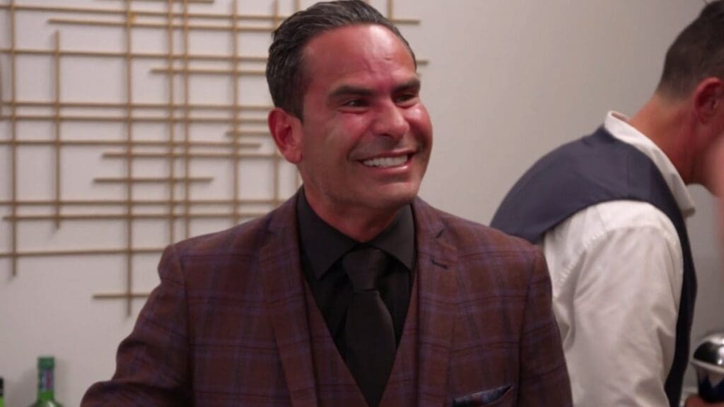 Louie Ruelas laughs off the drama with Joe and Melissa Gorga during RHONJ season finale episode 
