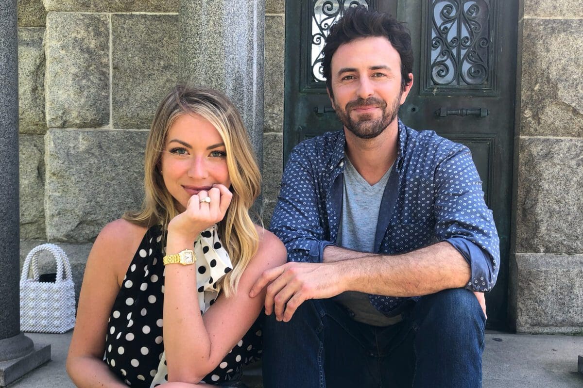 Stassi Schroeder and Beau Clark smile in photo after getting engaged.