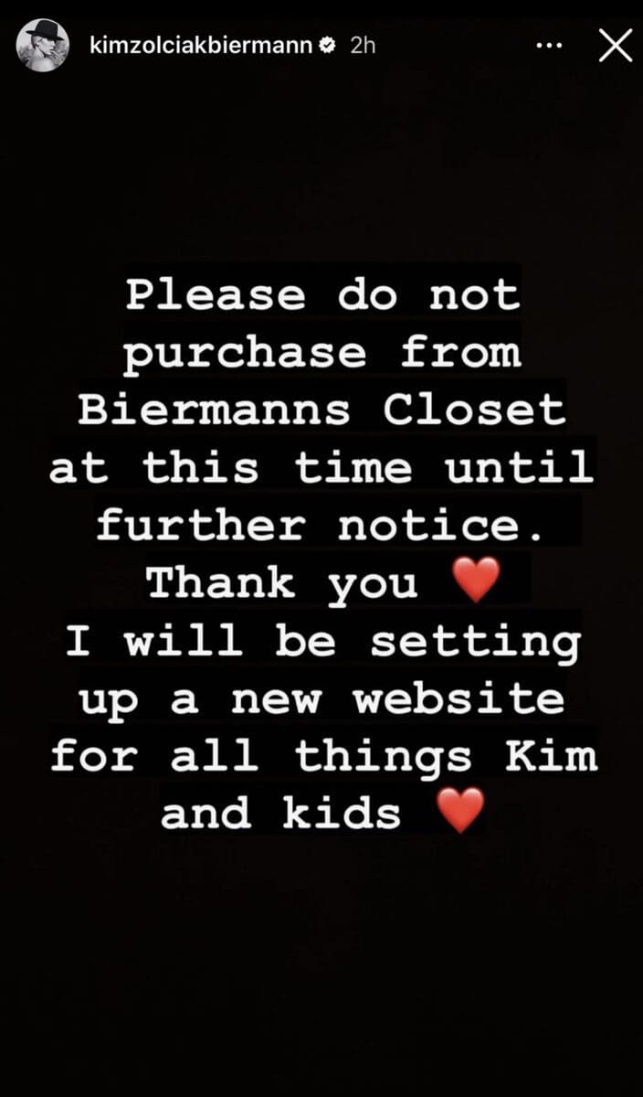 Kim Zolciak urges fans not to purchase items from her online website amid divorce