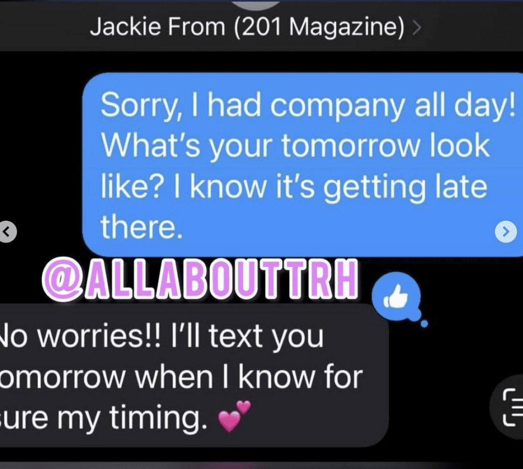 Jackie Texts Jacqueline Saying