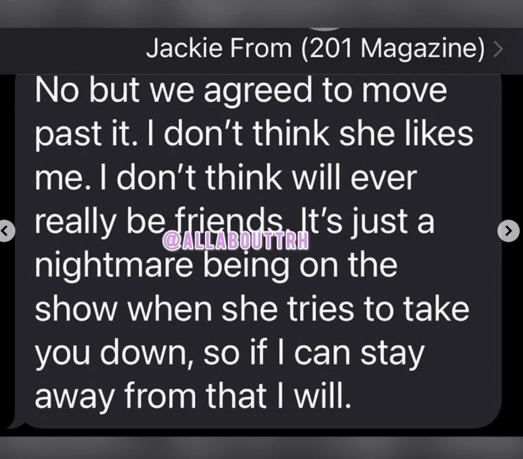 Jackie texts Jacqueline saying
