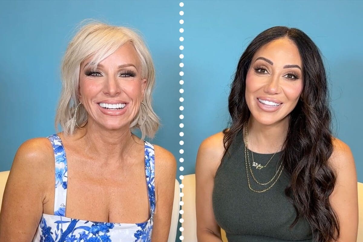 Margaret Josephs and Melissa Gorga smile during interviews with Bravo