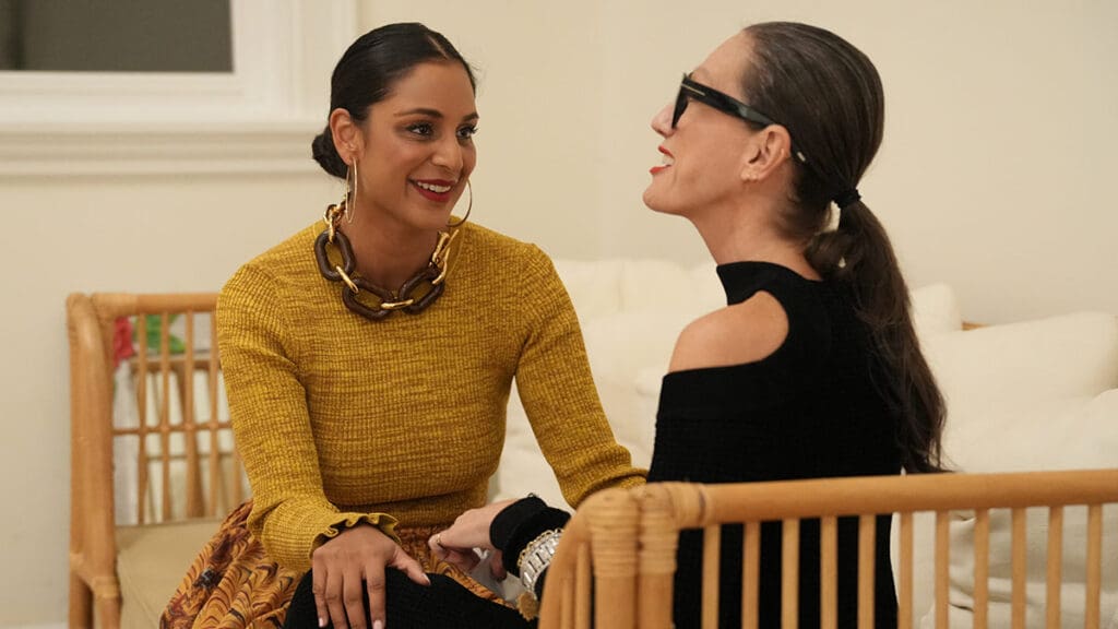 RHONY stars Jessel Taank and Jenna Lyons share a laugh in the Hamptons