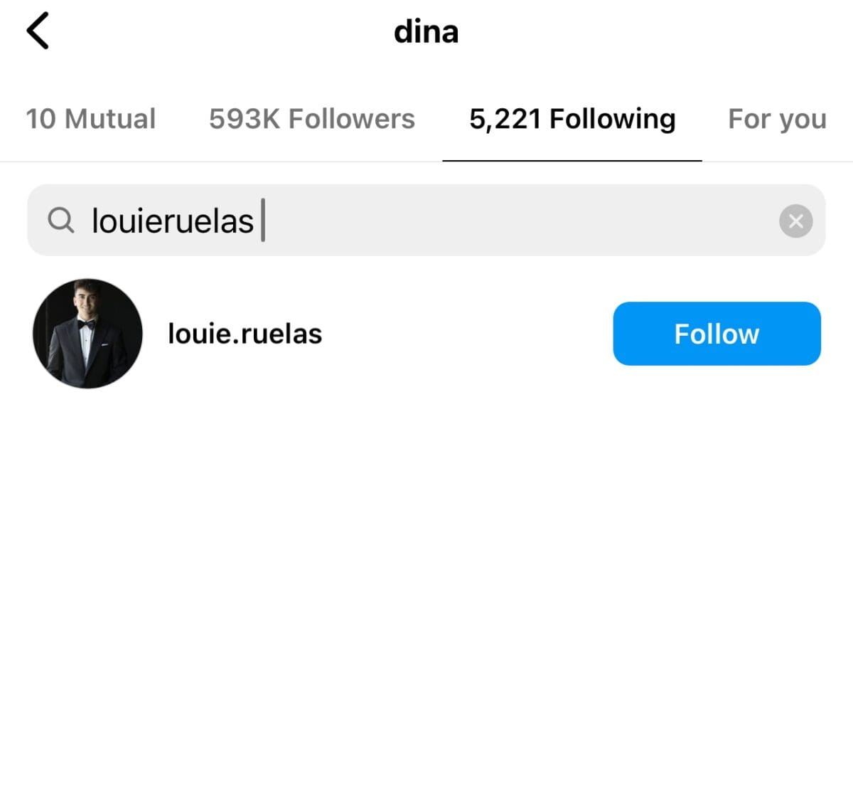 Dina Manzo continues to follow Louie Ruelas' son on Instagram