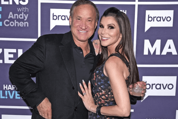 Heather and Terry Dubrow pose for photo in all black after appearing on WWHL