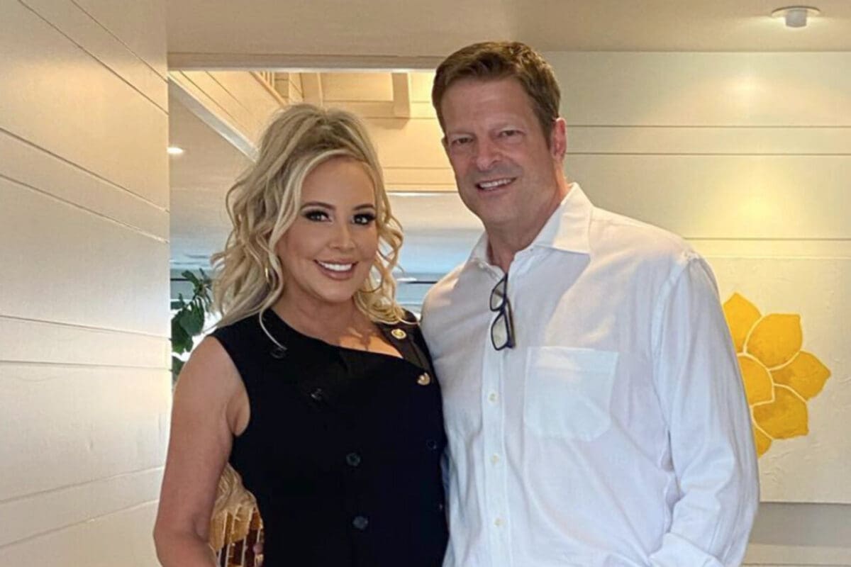 Shannon Beador and John Janssen pose for date night photo at Shannon's OC home