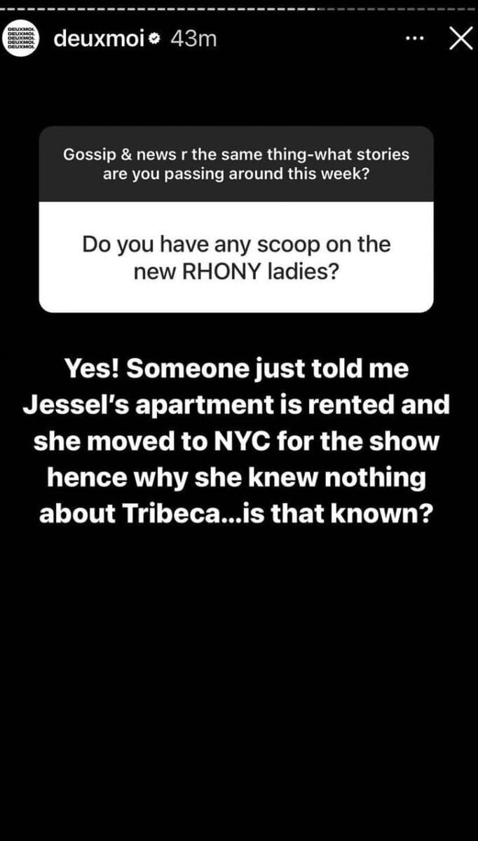 Deux Moi reports that RHONY's Jessel Taank rents her NYC apartment