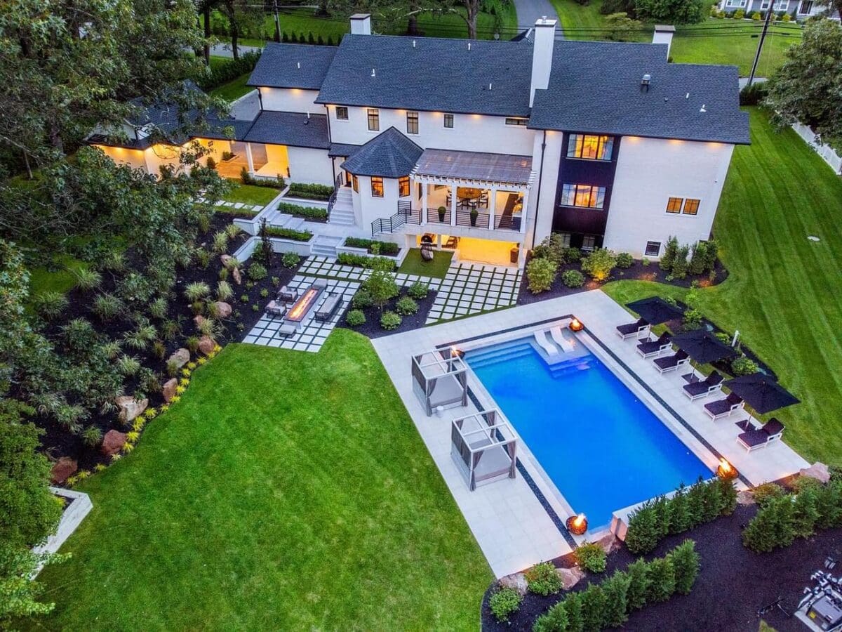 An aerial view of Joe and Melissa Gorga's new backyard