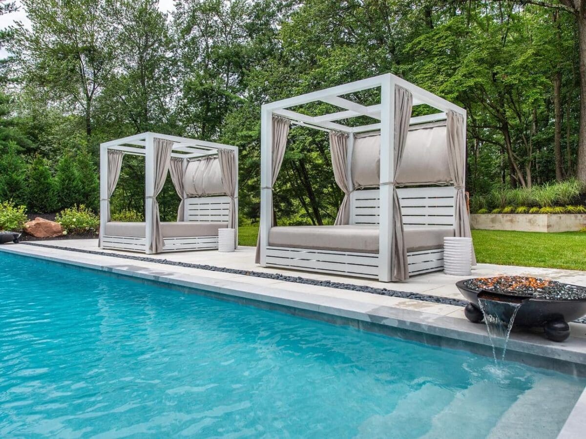 Beautiful daybeds at Joe and Melissa Gorga's house