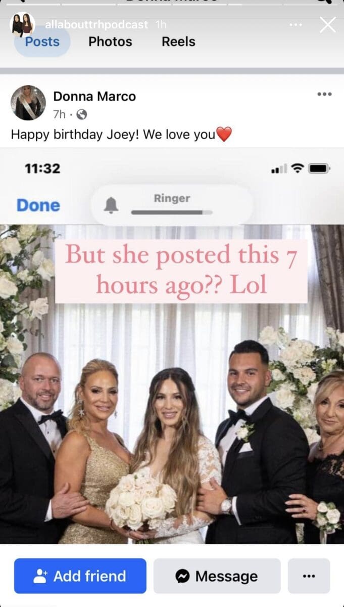 Donna Marco lies about Facebook being hacked after sharing nasty posts. about Teresa and Louie.