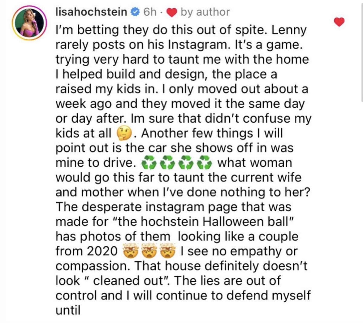 RHOM star Lisa Hochstein responds to Lenny taunting her on social media