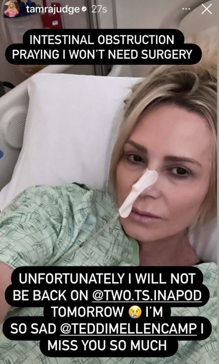 Tamra Judge, of RHOC, reveals she was hospitalized for intestinal obstruction