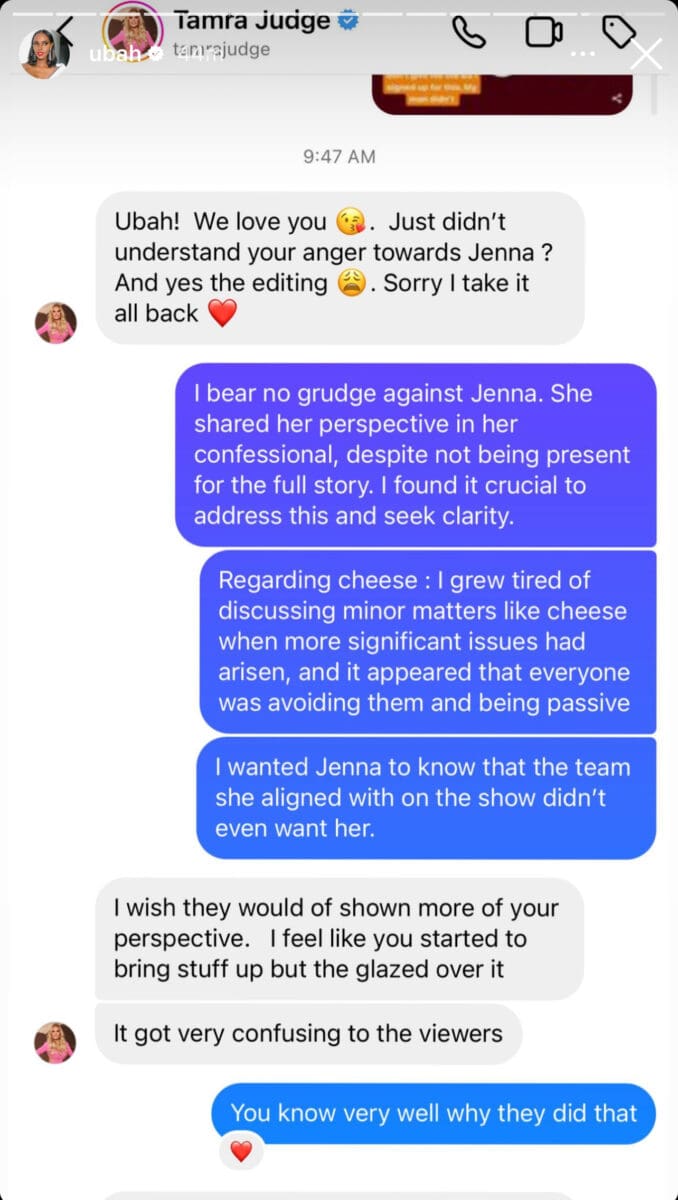 Ubah releases her DMs from Tamra