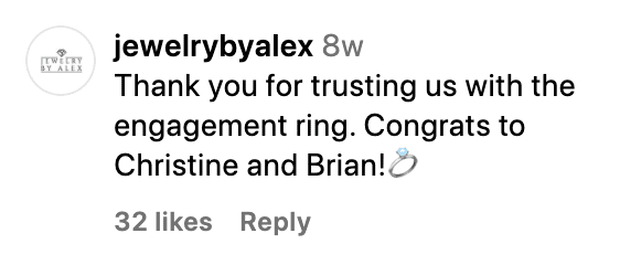 Well-wishes for Christine Staub and Brian on their engagement.