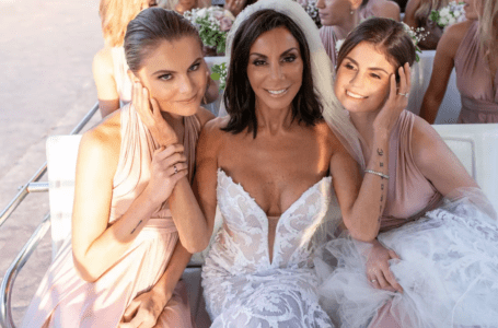 RHONJ alum Danielle Staub with her daughters, Christine (L) and Jillian (R) on her wedding day in the Bahamas