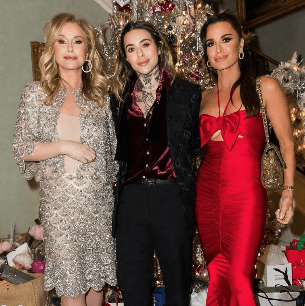 RHOBH OG Kyle Richards and friend Morgan Wade attend Kathy Hilton's Christmas party