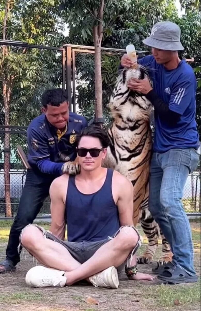 Lala Kent is disgusted by Tom Sandoval posing with captive tiger.