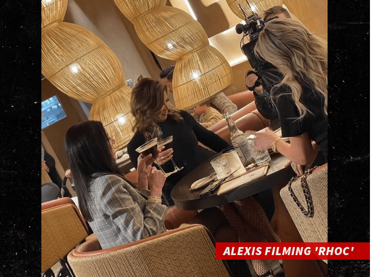Alexis Bellino spotted filming with Heather Dubrow and Emily Simpson for season 18 of RHOC. 
