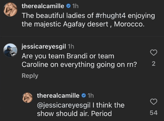 Camille Grammer thinks RHUGT Morocco should air.