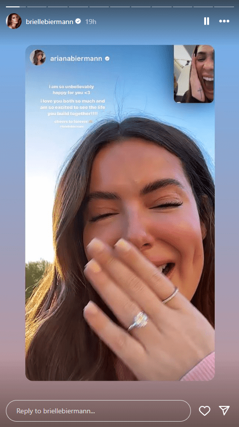 Brielle Biermann shows off engagement ring