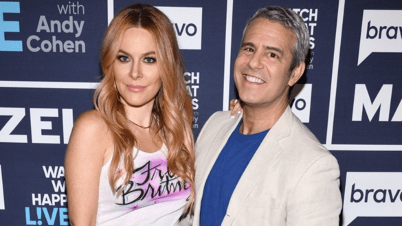 Andy Cohen and Leah McSweeney pose for photo at Bravo Clubhouse long before RHONY alum's lawsuit against Bravo.