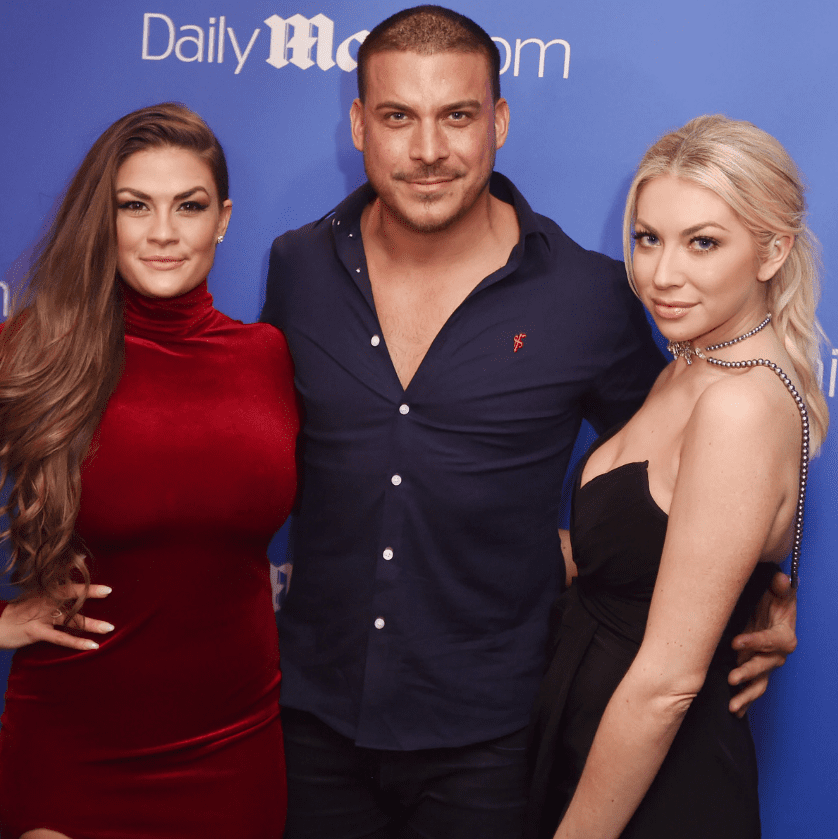 Brittany Cartwright, Jax Taylor, and Stassi Schroeder on red carpet at DailyMail.com event.