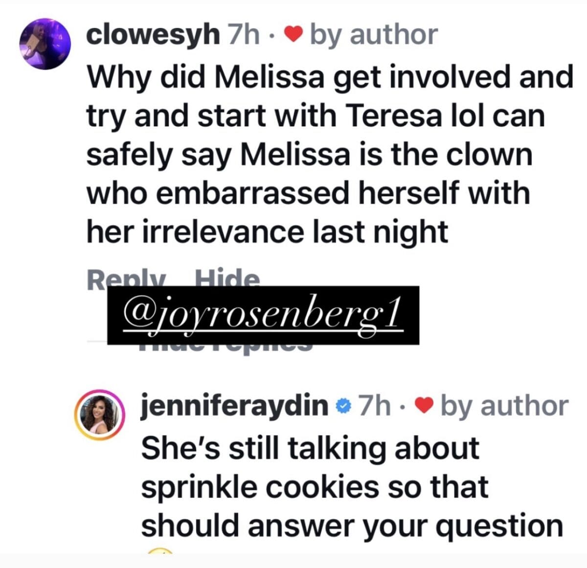 Jennifer Aydin slams Melissa Gorga's finale antics